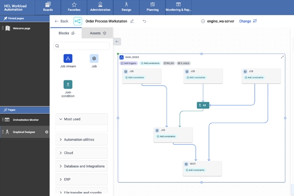 Dynamic Workload Console mit Orchestration Monitor und Graphical Designer