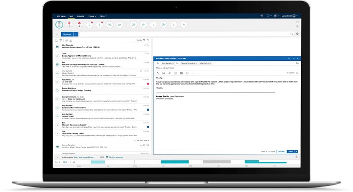 HCL Verse E-Mail-Oberfläche auf einem Notebook